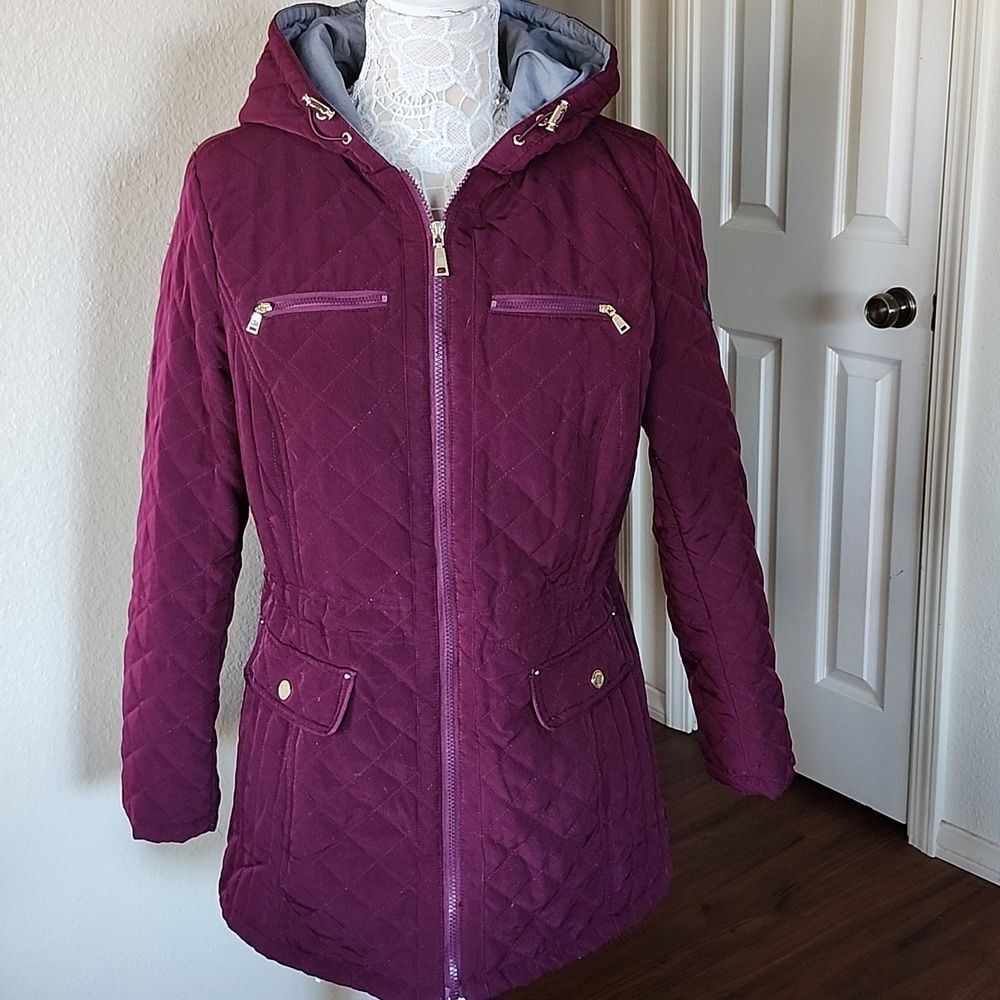Laundry By‎ Shelli Segal Diamond Quilted Puffer Coat  Size M Cabincore Preppy